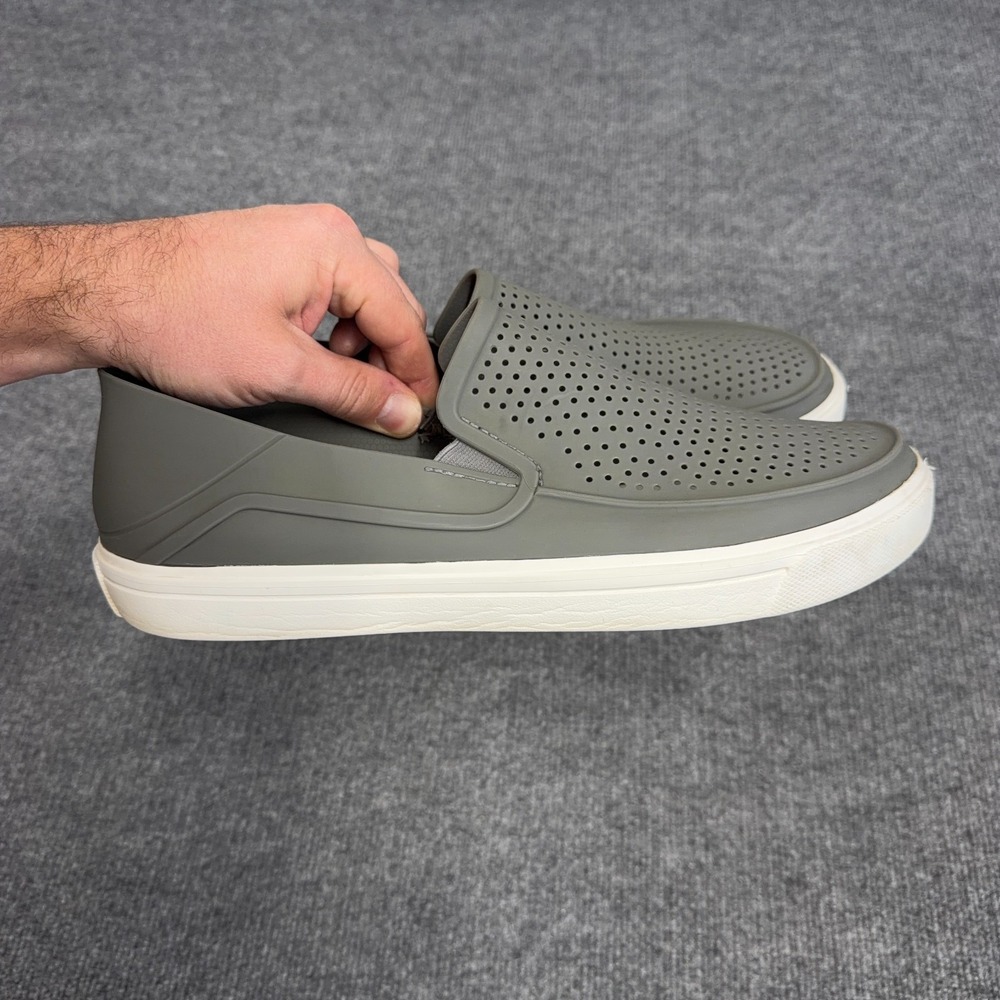 Crocs Shoes Mens Size 13 CitiLane Roka Slip-On perforated Gray Water Sandal